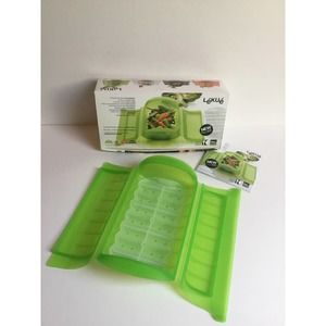 Lékué  Steamer Case With Tray Green 22-Oz.